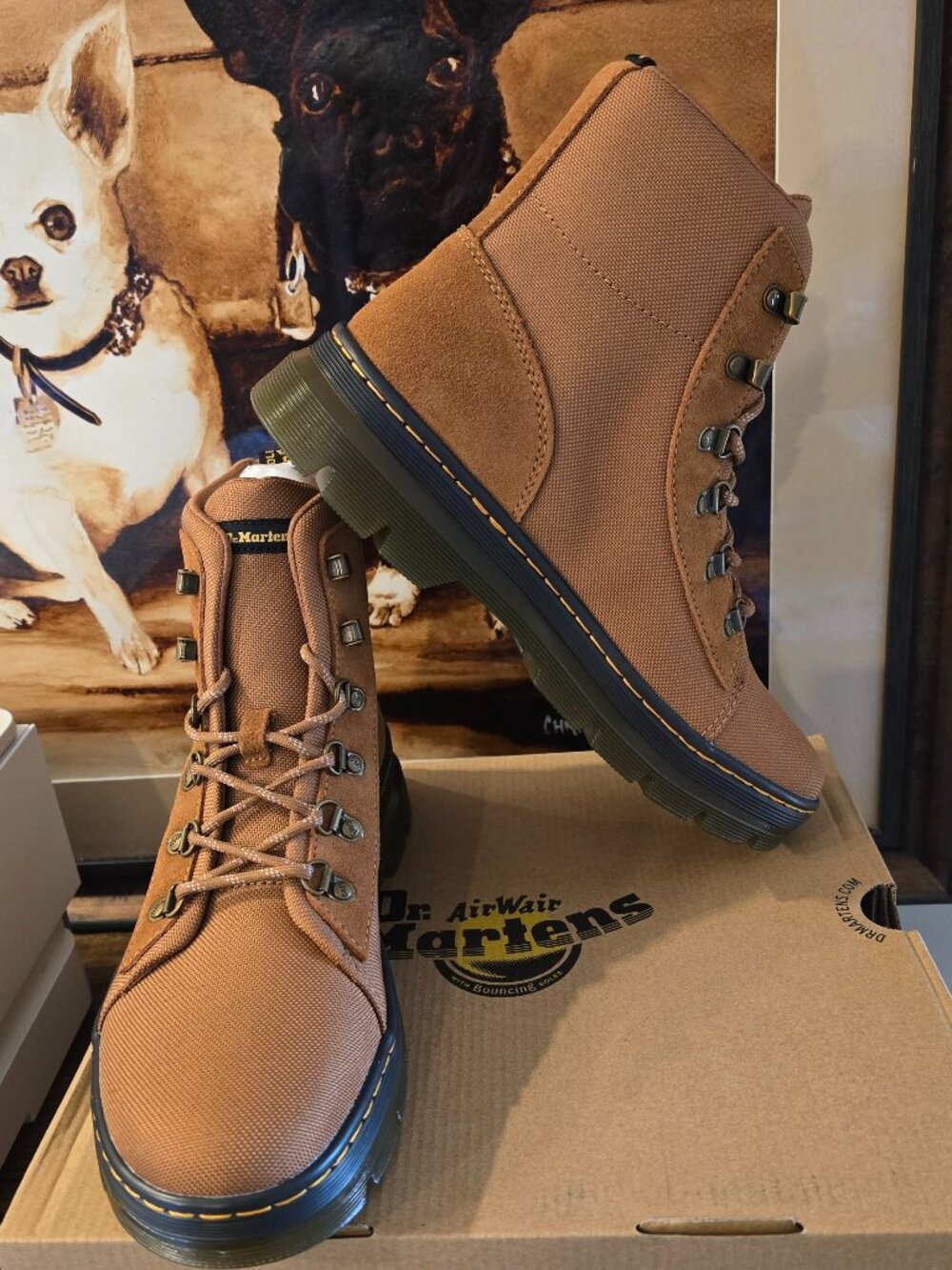 Dr. Martens Combs Tech Brown 6-Eye Suede Utility Boots Mens Sz 10 Womens NEW
